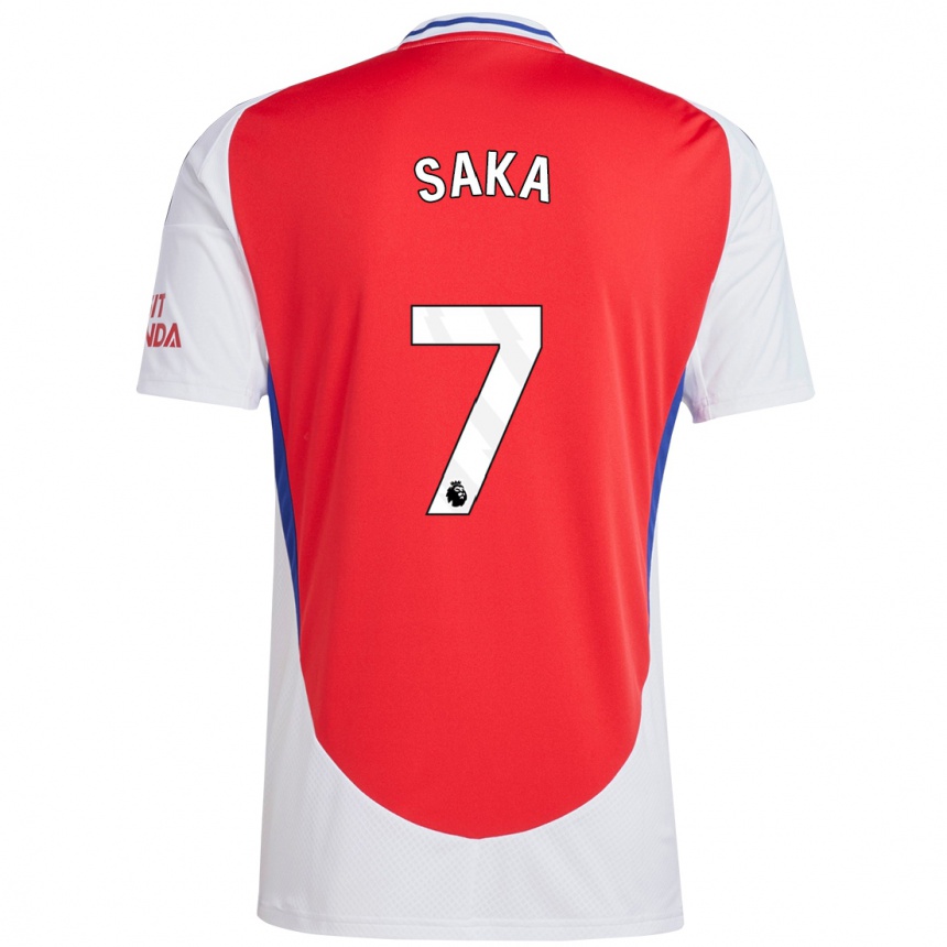 Enfant Football Maillot Bukayo Saka #7 Rouge Blanc Tenues Domicile 2024/25 Canada