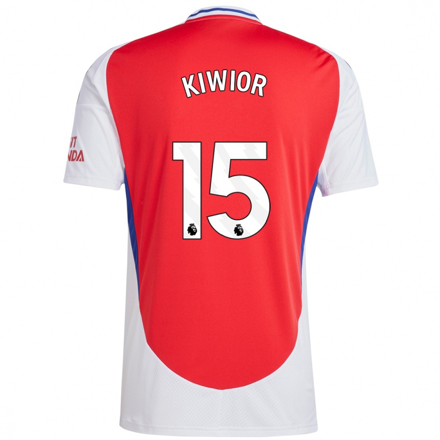 Enfant Football Maillot Jakub Kiwior #15 Rouge Blanc Tenues Domicile 2024/25 Canada