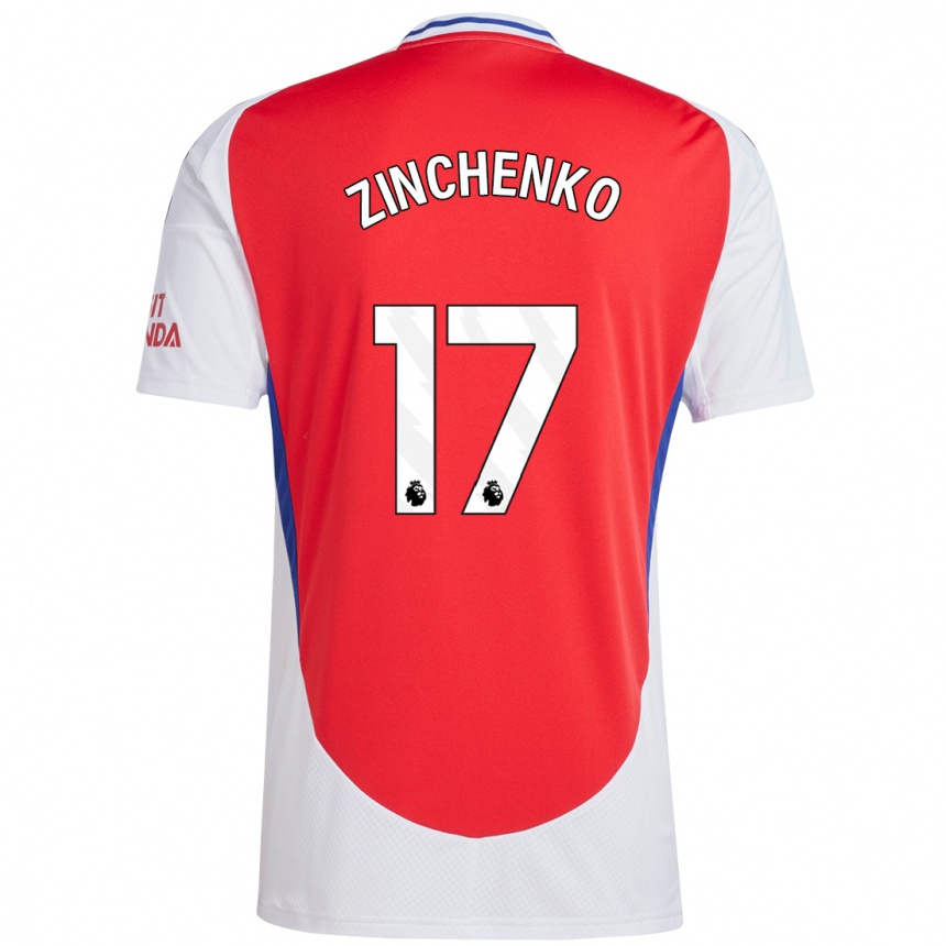 Enfant Football Maillot Oleksandr Zinchenko #17 Rouge Blanc Tenues Domicile 2024/25 Canada