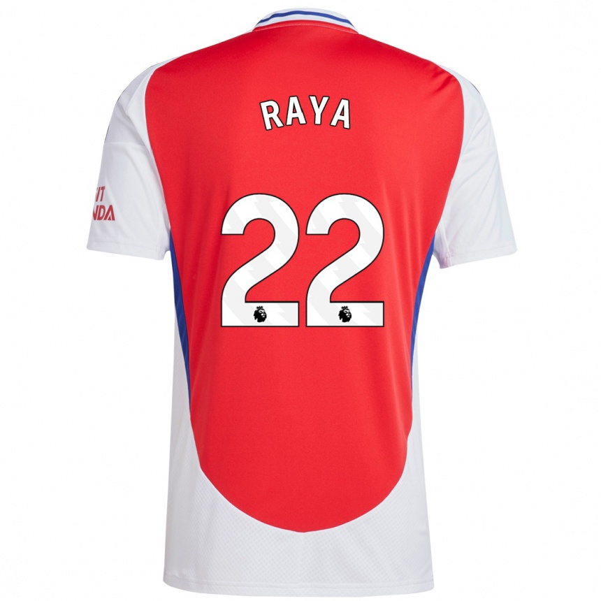 Kids Football David Raya #22 Red White Home Jersey 2024/25 T-Shirt Canada