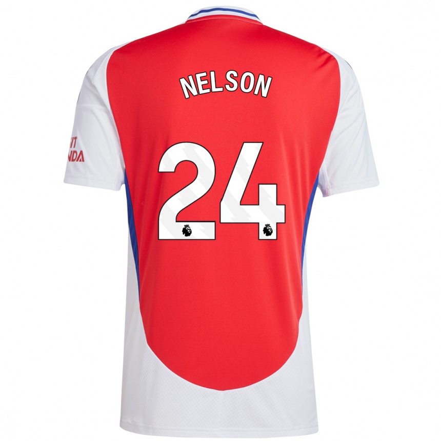 Kids Football Reiss Nelson #24 Red White Home Jersey 2024/25 T-Shirt Canada