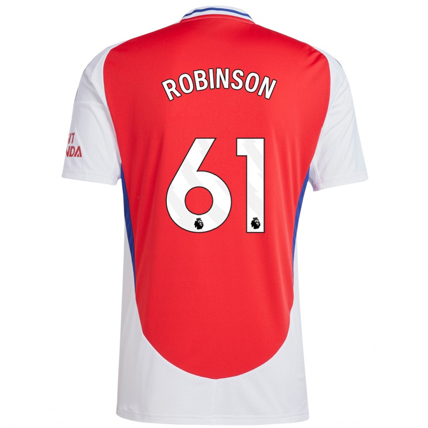 Enfant Football Maillot Josh Robinson #61 Rouge Blanc Tenues Domicile 2024/25 Canada