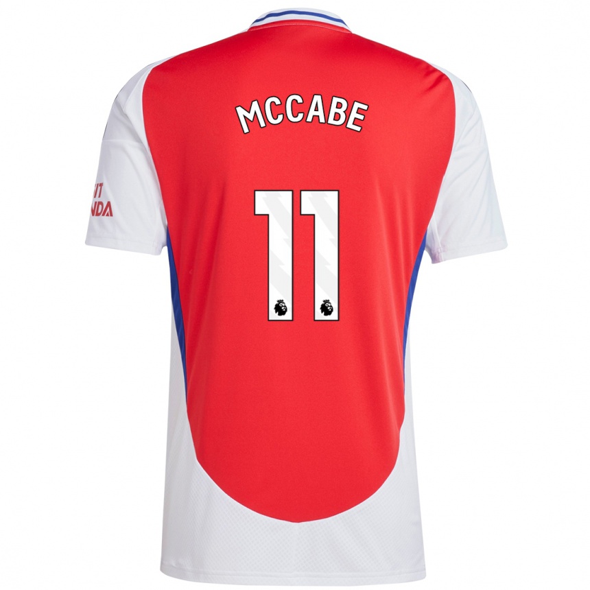 Enfant Football Maillot Katie Mccabe #11 Rouge Blanc Tenues Domicile 2024/25 Canada