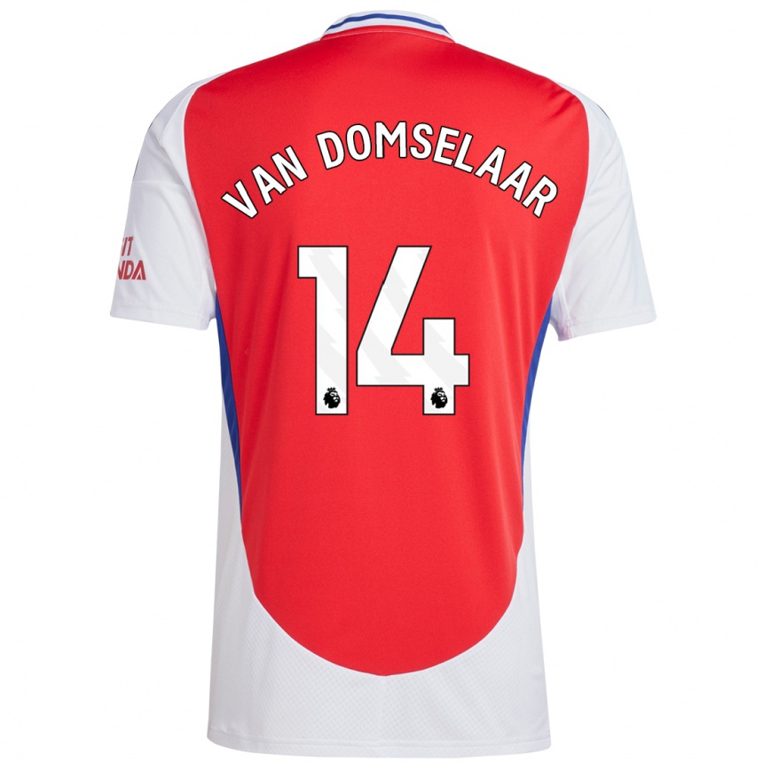 Enfant Football Maillot Daphne Van Domselaar #14 Rouge Blanc Tenues Domicile 2024/25 Canada