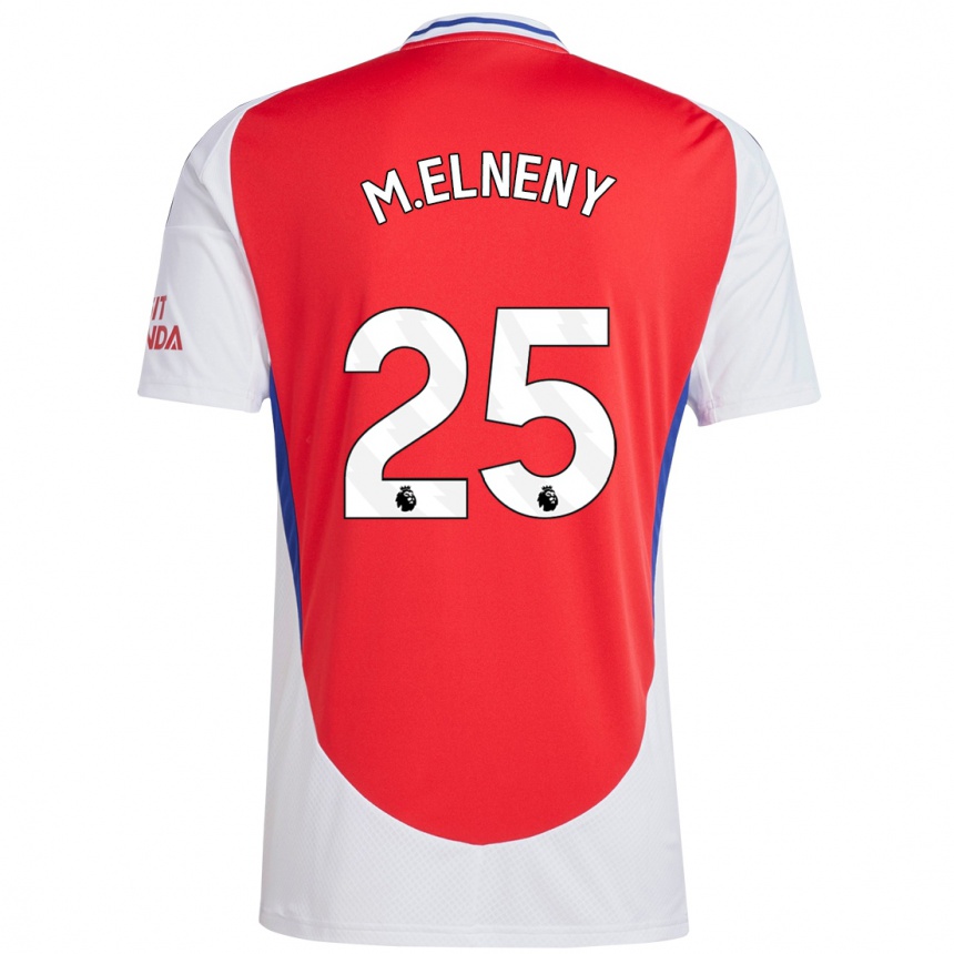 Enfant Football Maillot Mohamed Elneny #25 Rouge Blanc Tenues Domicile 2024/25 Canada