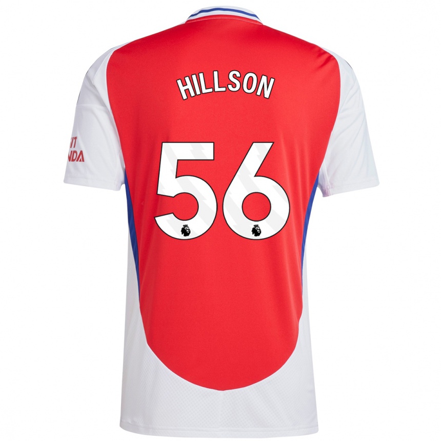 Enfant Football Maillot James Hillson #56 Rouge Blanc Tenues Domicile 2024/25 Canada