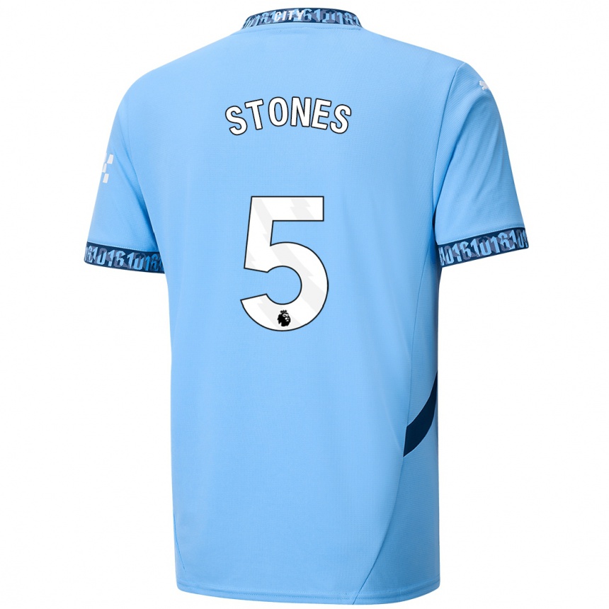 Enfant Football Maillot John Stones #5 Bleu Marine Tenues Domicile 2024/25 Canada