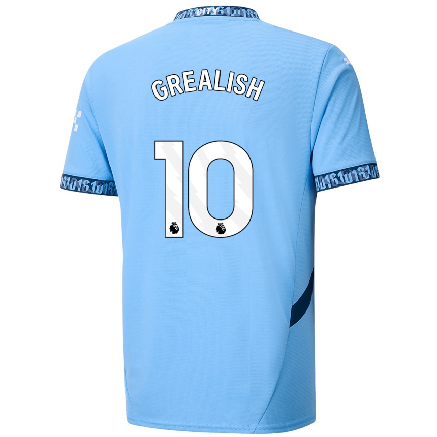 Enfant Football Maillot Jack Grealish #10 Bleu Marine Tenues Domicile 2024/25 Canada