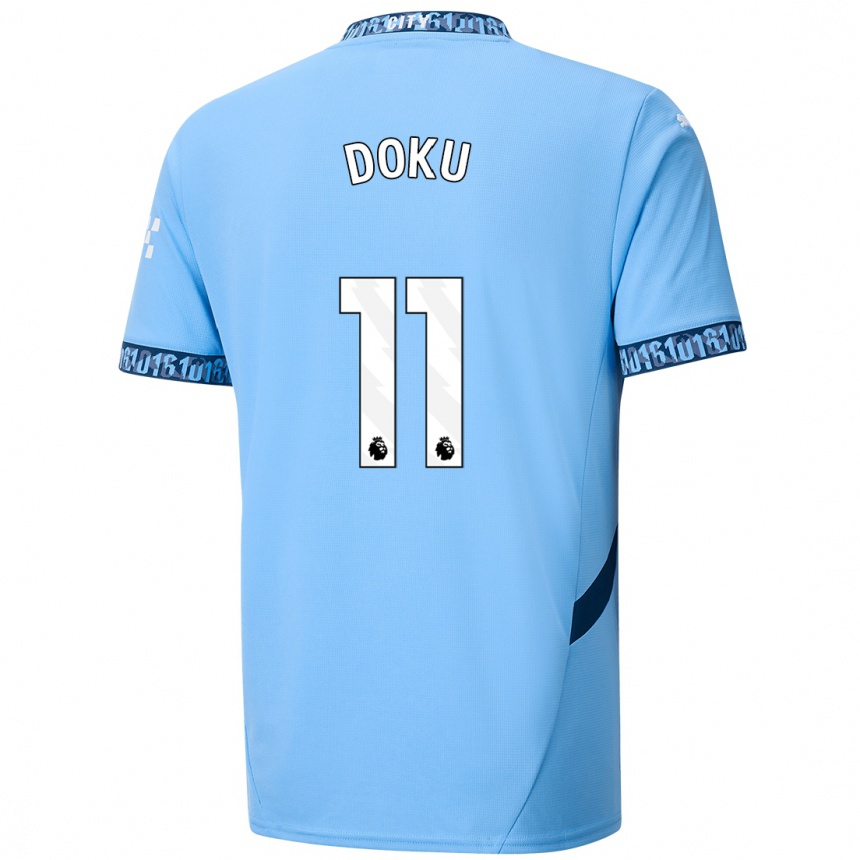 Enfant Football Maillot Jérémy Doku #11 Bleu Marine Tenues Domicile 2024/25 Canada