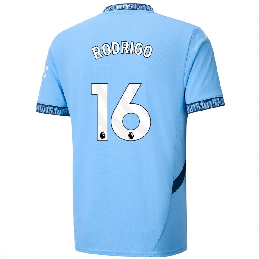 Enfant Football Maillot Rodrigo Hernandez #16 Bleu Marine Tenues Domicile 2024/25 Canada