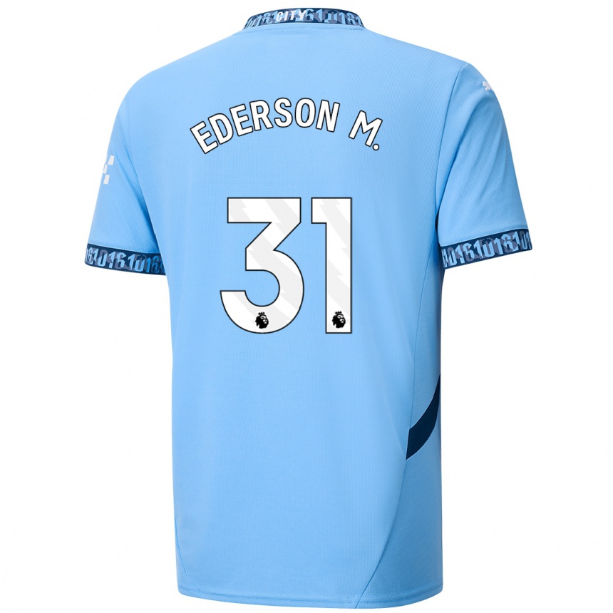 Enfant Football Maillot Ederson Moraes #31 Bleu Marine Tenues Domicile 2024/25 Canada