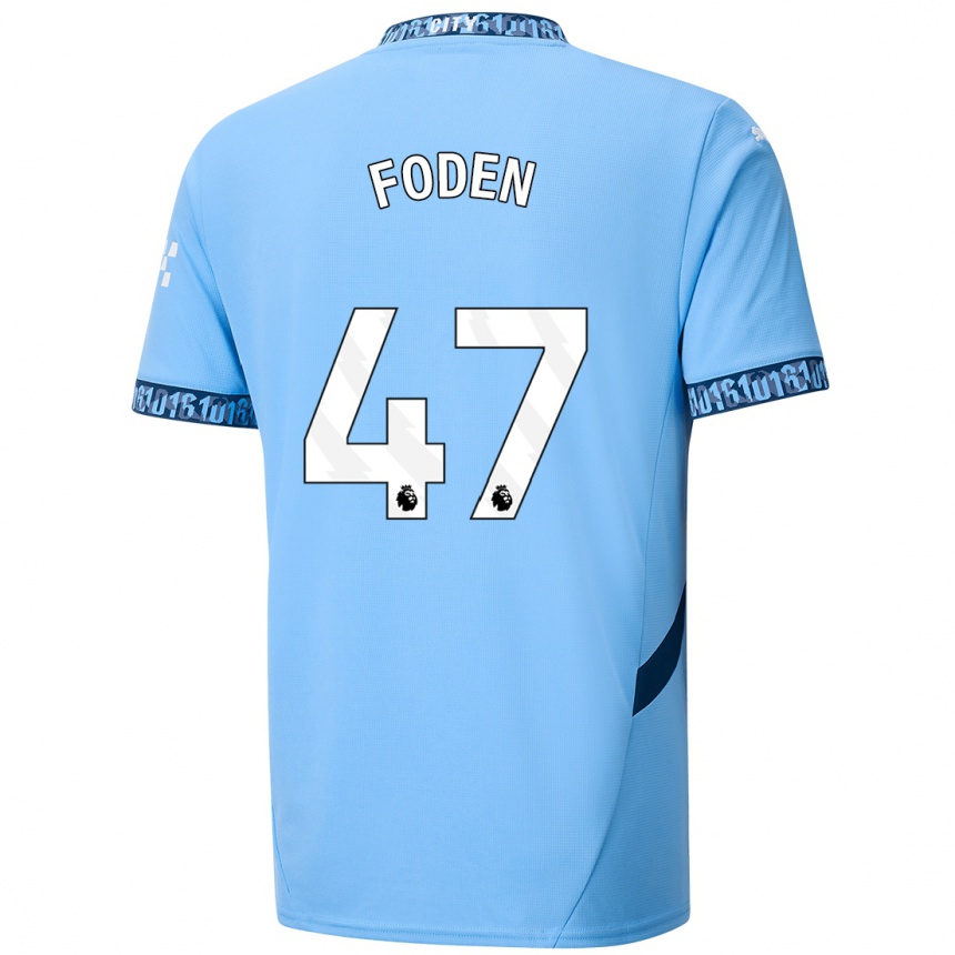 Enfant Football Maillot Phil Foden #47 Bleu Marine Tenues Domicile 2024/25 Canada