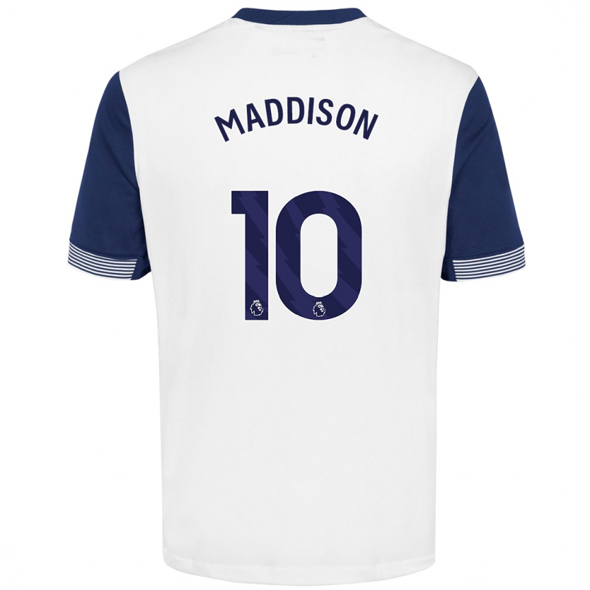 Kids Football James Maddison #10 White Blue Home Jersey 2024/25 T-Shirt Canada