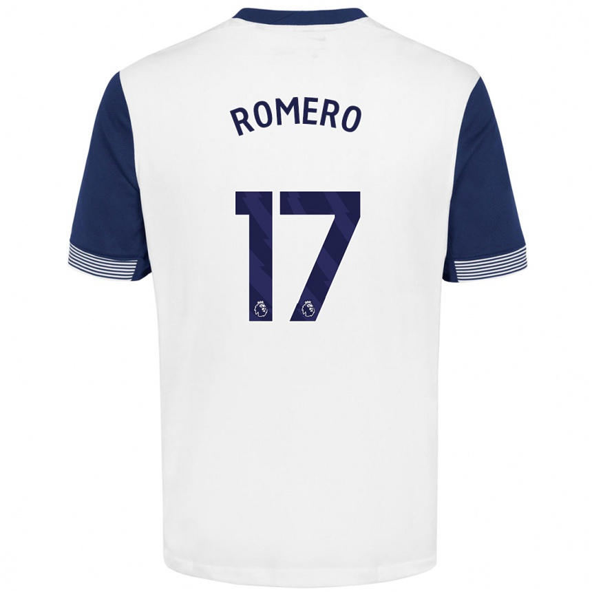 Enfant Football Maillot Cristian Romero #17 Blanc Bleu Tenues Domicile 2024/25 Canada