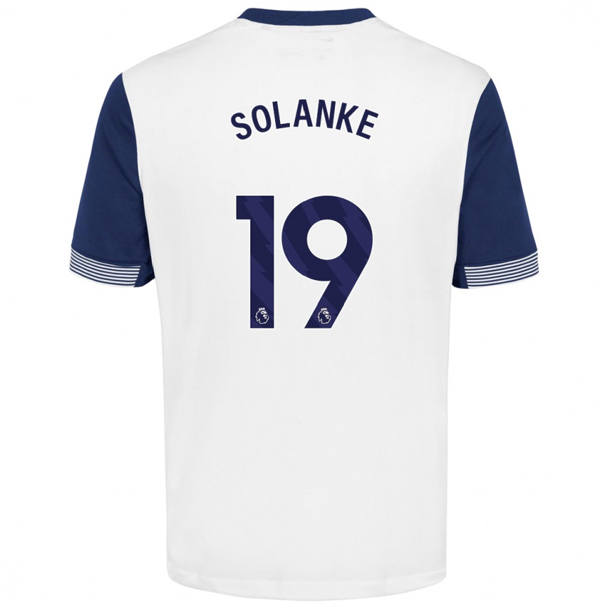 Kids Football Dominic Solanke #19 White Blue Home Jersey 2024/25 T-Shirt Canada