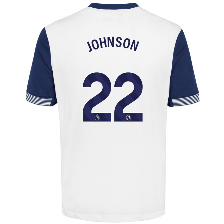 Kids Football Brennan Johnson #22 White Blue Home Jersey 2024/25 T-Shirt Canada