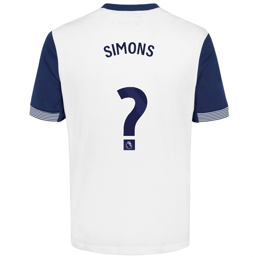 Kids Football Zach Simons #0 White Blue Home Jersey 2024/25 T-Shirt Canada