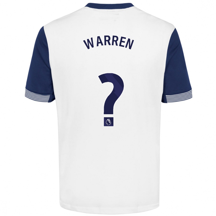 Kids Football Charlie Warren #0 White Blue Home Jersey 2024/25 T-Shirt Canada