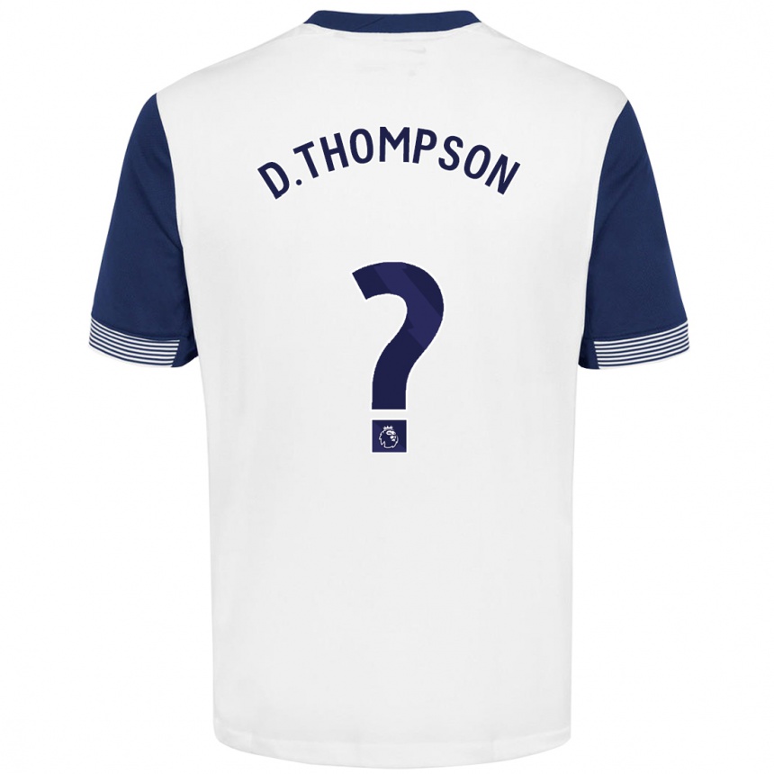 Kids Football Dylan Thompson #0 White Blue Home Jersey 2024/25 T-Shirt Canada