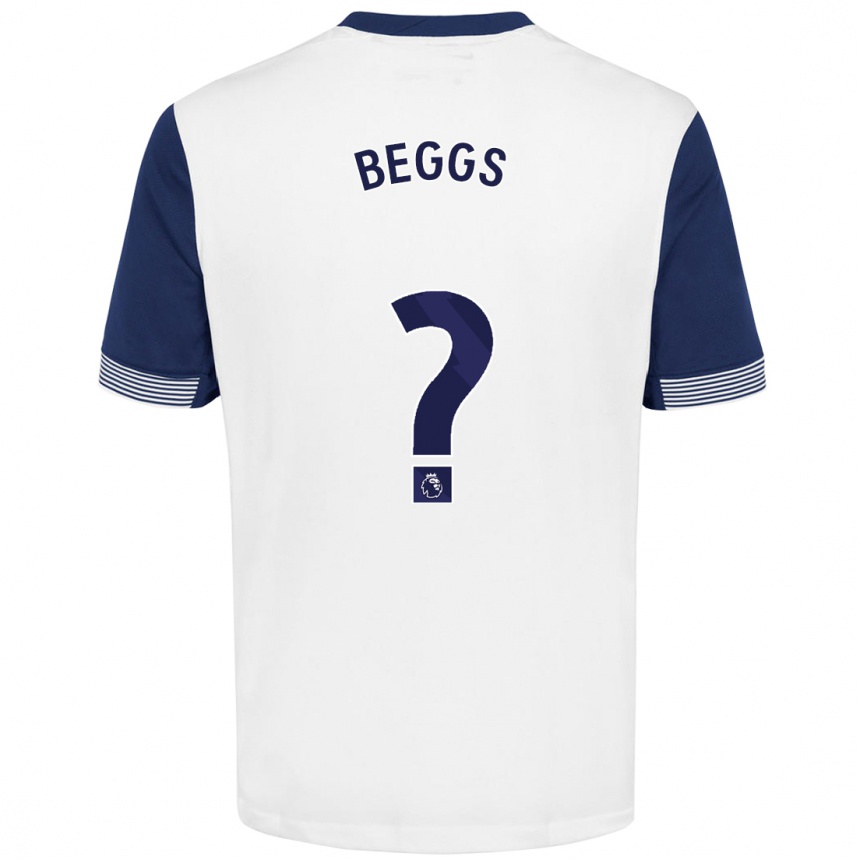 Kids Football Jamel Beggs #0 White Blue Home Jersey 2024/25 T-Shirt Canada