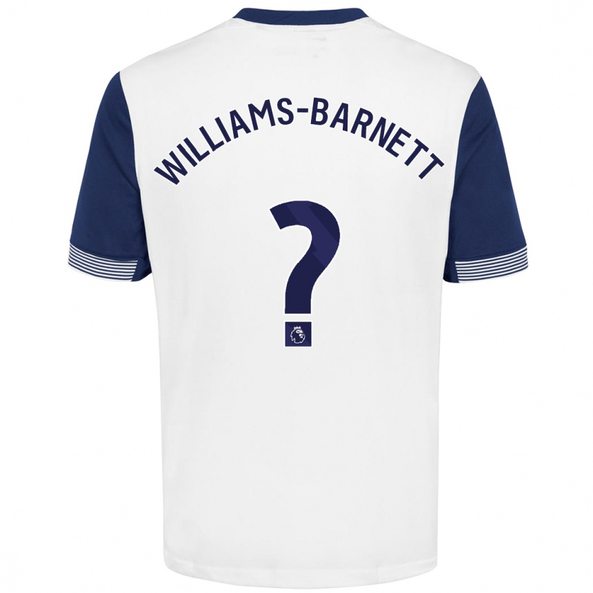 Kids Football Lucá Williams-Barnett #0 White Blue Home Jersey 2024/25 T-Shirt Canada