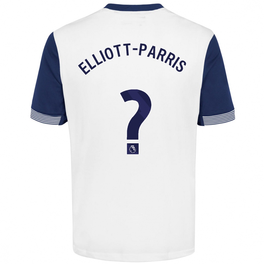 Kids Football Reiss Elliott-Parris #0 White Blue Home Jersey 2024/25 T-Shirt Canada