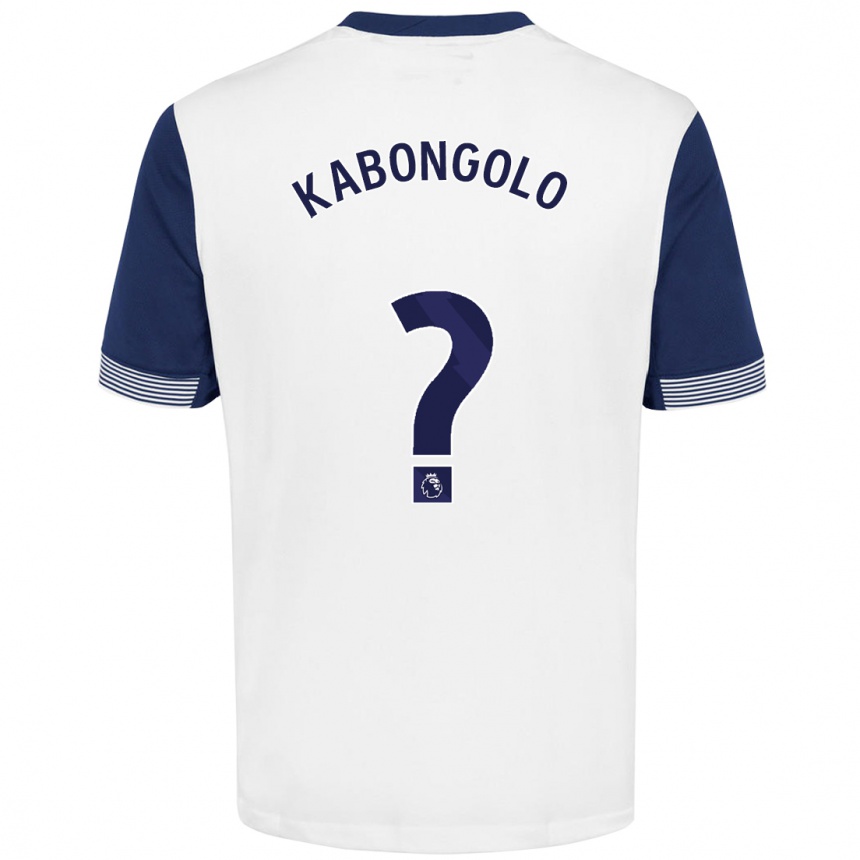 Kids Football Melvyn Kabongolo #0 White Blue Home Jersey 2024/25 T-Shirt Canada