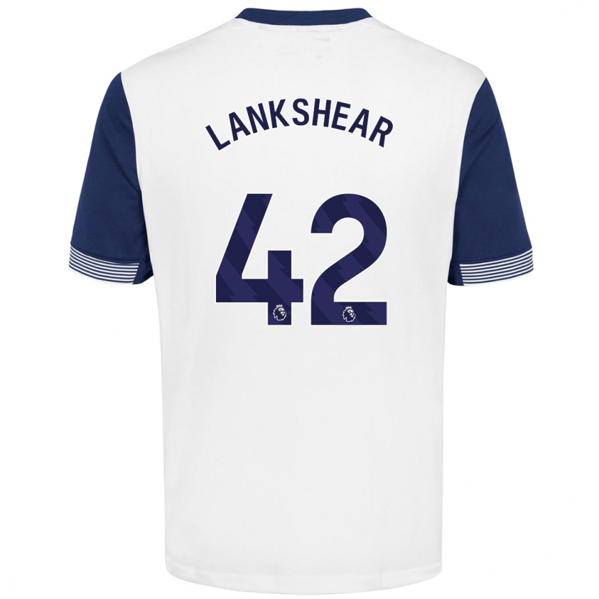 Kids Football Will Lankshear #42 White Blue Home Jersey 2024/25 T-Shirt Canada