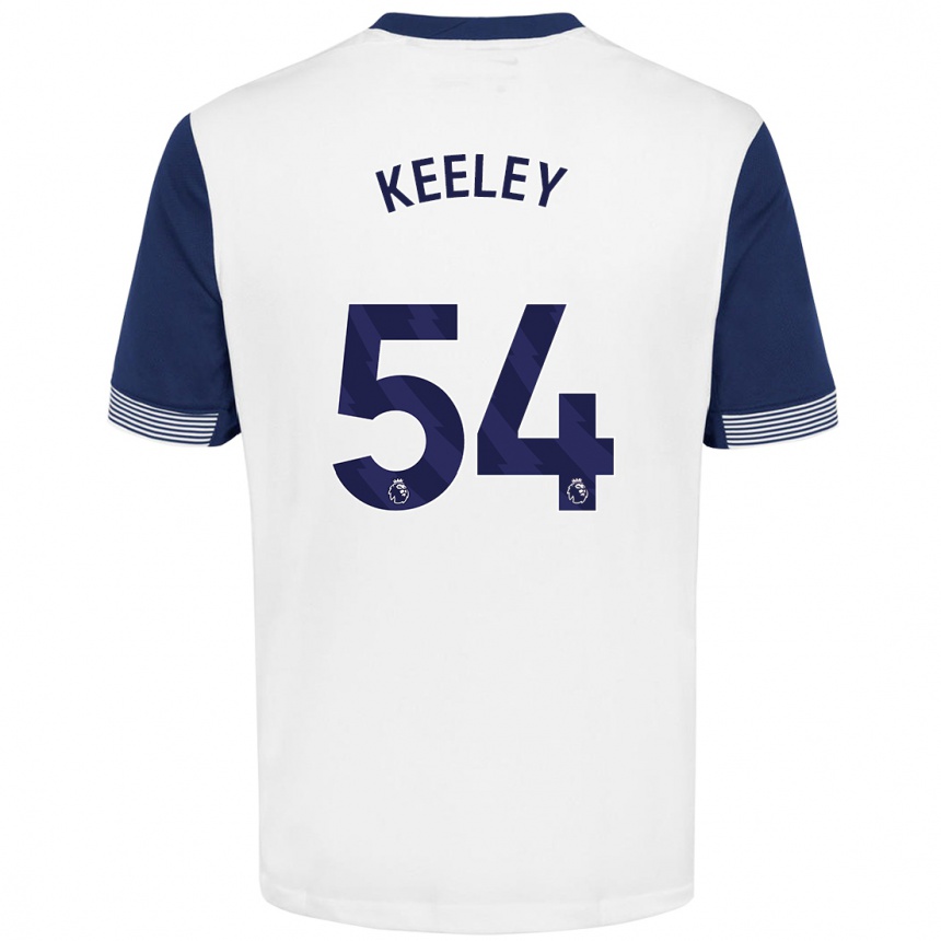 Enfant Football Maillot Josh Keeley #54 Blanc Bleu Tenues Domicile 2024/25 Canada