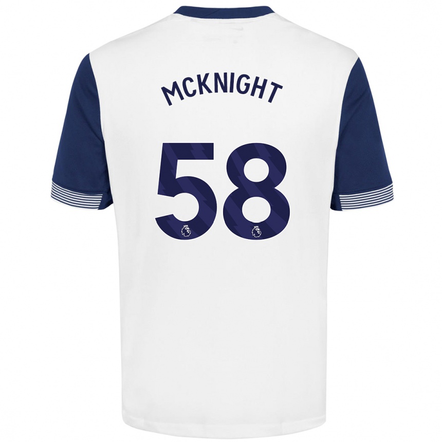 Kids Football Maxwell Mcknight #58 White Blue Home Jersey 2024/25 T-Shirt Canada