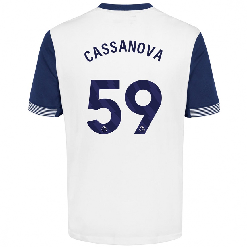 Enfant Football Maillot Dante Cassanova #59 Blanc Bleu Tenues Domicile 2024/25 Canada