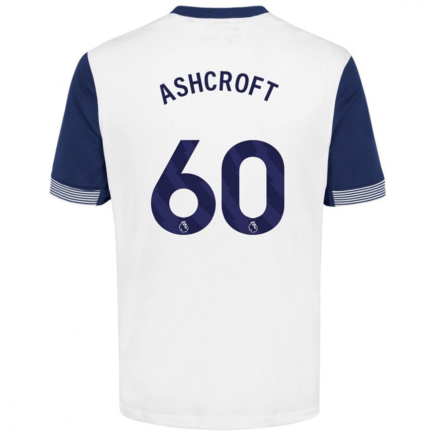 Kids Football Tyrell Ashcroft #60 White Blue Home Jersey 2024/25 T-Shirt Canada