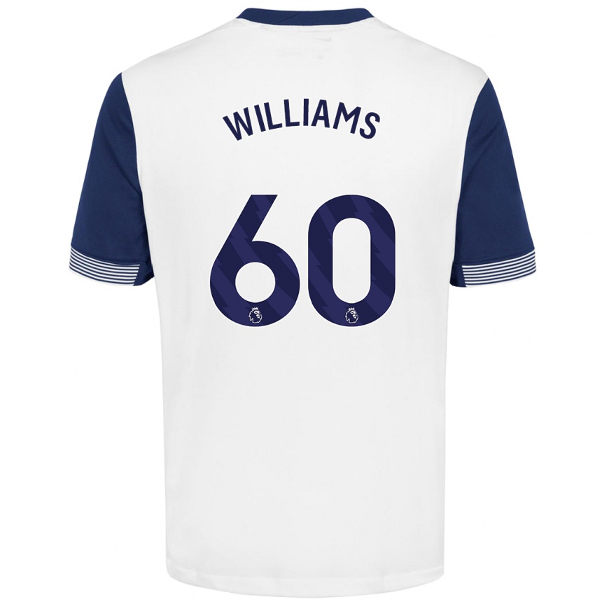 Enfant Football Maillot Jaden Williams #60 Blanc Bleu Tenues Domicile 2024/25 Canada