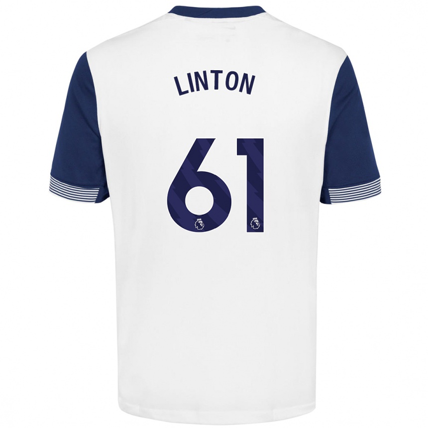 Kids Football Jahziah Linton #61 White Blue Home Jersey 2024/25 T-Shirt Canada