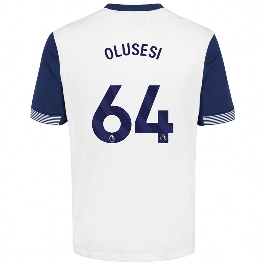 Kids Football Callum Olusesi #64 White Blue Home Jersey 2024/25 T-Shirt Canada