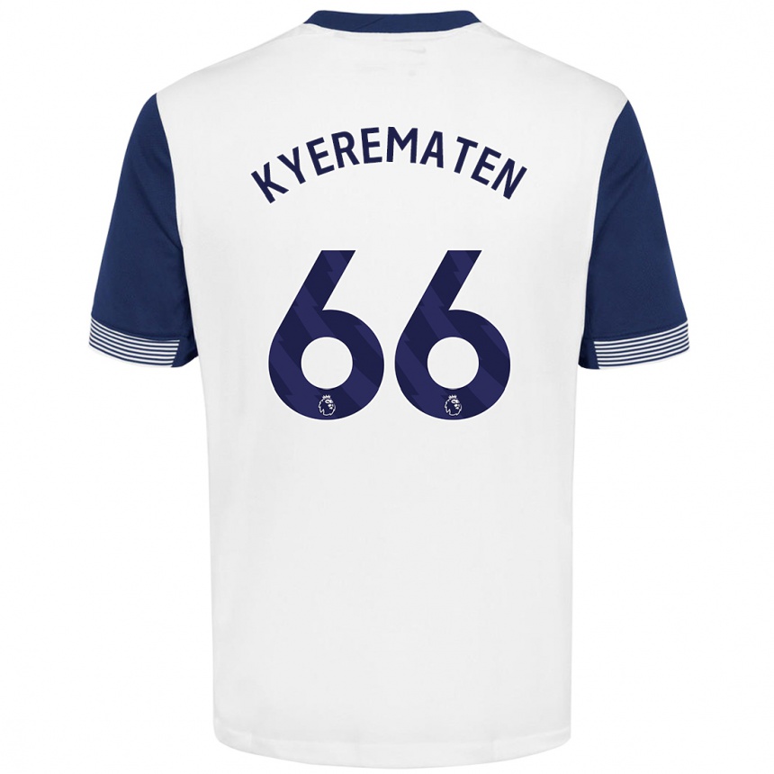 Kids Football Rio Kyerematen #66 White Blue Home Jersey 2024/25 T-Shirt Canada