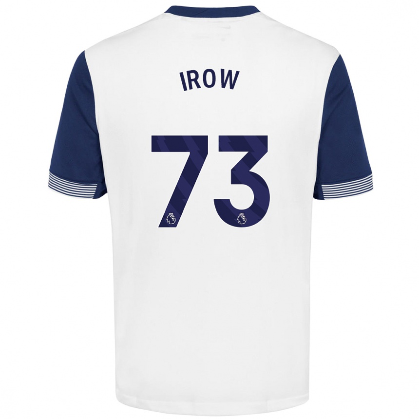 Kids Football Oliver Irow #73 White Blue Home Jersey 2024/25 T-Shirt Canada