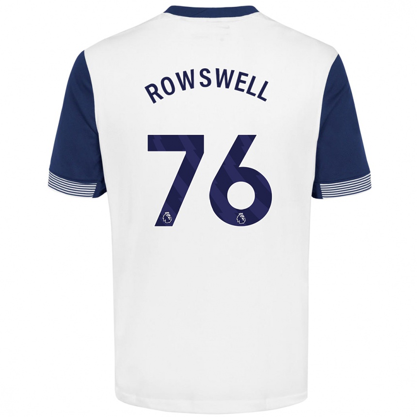 Kids Football James Rowswell #76 White Blue Home Jersey 2024/25 T-Shirt Canada