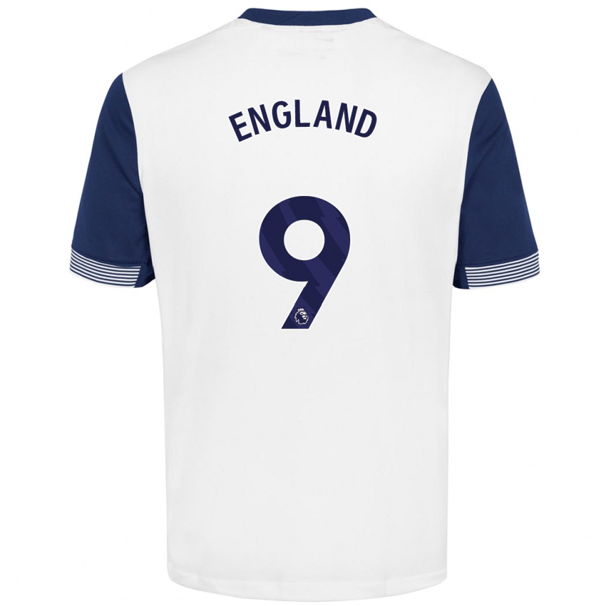 Kids Football Bethany England #9 White Blue Home Jersey 2024/25 T-Shirt Canada