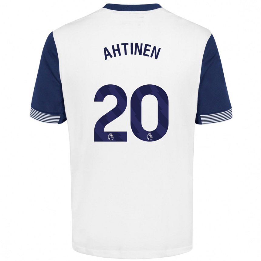 Kids Football Olga Ahtinen #20 White Blue Home Jersey 2024/25 T-Shirt Canada