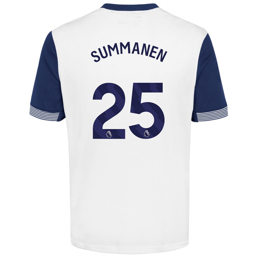 Enfant Football Maillot Eveliina Summanen #25 Blanc Bleu Tenues Domicile 2024/25 Canada