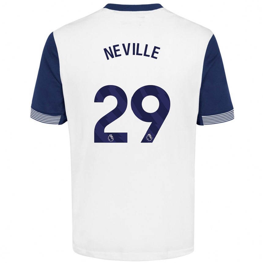 Enfant Football Maillot Ashleigh Neville #29 Blanc Bleu Tenues Domicile 2024/25 Canada