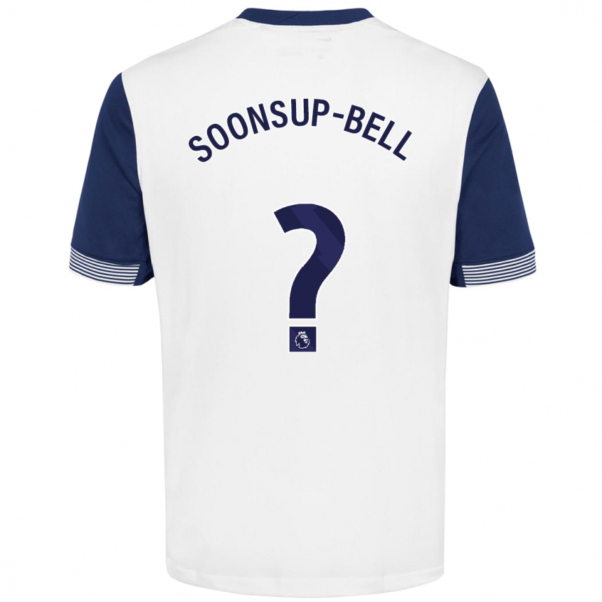 Kids Football Jude Soonsup-Bell #0 White Blue Home Jersey 2024/25 T-Shirt Canada