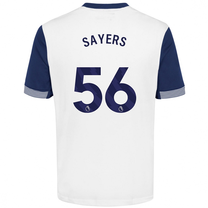 Enfant Football Maillot Charlie Sayers #56 Blanc Bleu Tenues Domicile 2024/25 Canada