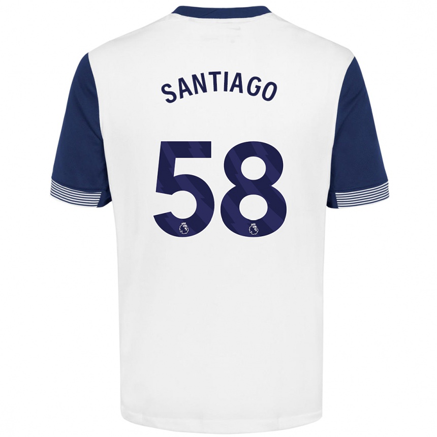 Enfant Football Maillot Yago Santiago #58 Blanc Bleu Tenues Domicile 2024/25 Canada