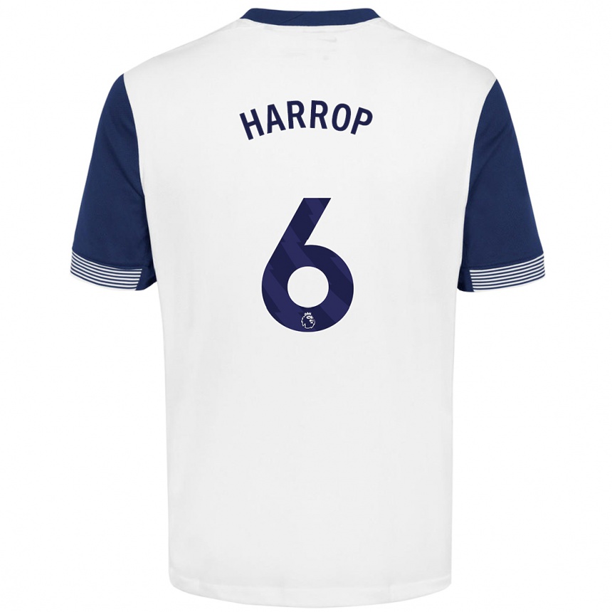 Enfant Football Maillot Kerys Harrop #6 Blanc Bleu Tenues Domicile 2024/25 Canada