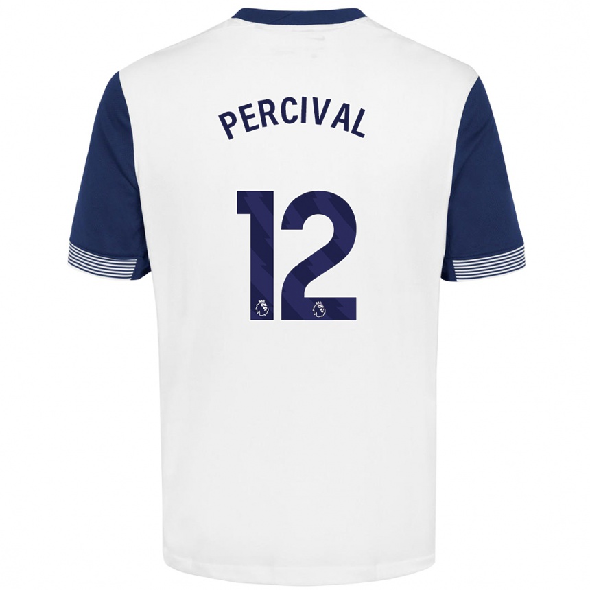 Enfant Football Maillot Ria Percival #12 Blanc Bleu Tenues Domicile 2024/25 Canada