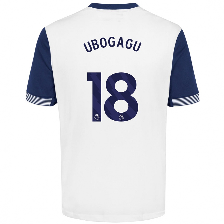 Kids Football Chioma Ubogagu #18 White Blue Home Jersey 2024/25 T-Shirt Canada