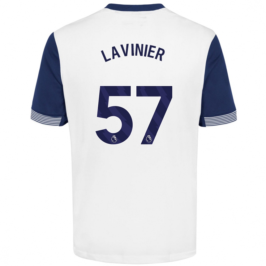 Kids Football Marcel Lavinier #57 White Blue Home Jersey 2024/25 T-Shirt Canada