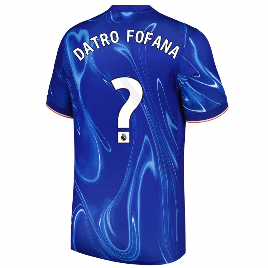 Kids Football David Datro Fofana #0 Blue White Home Jersey 2024/25 T-Shirt Canada